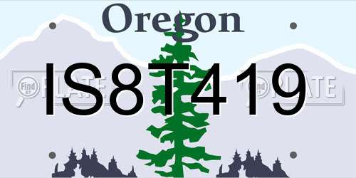 IS8T419 Oregon License Plate