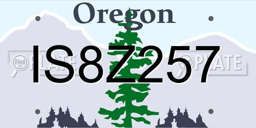 IS8Z257 Oregon License Plate