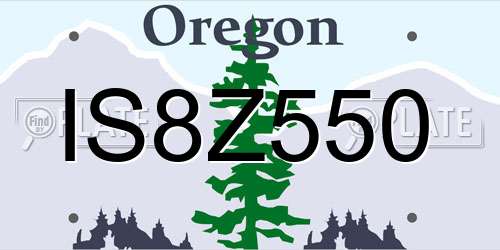 IS8Z550 Oregon License Plate