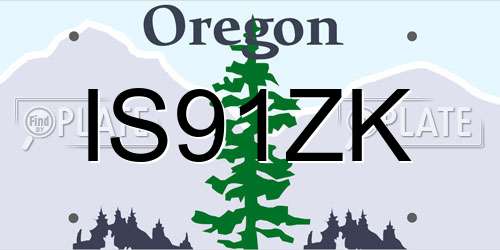 IS91ZK Oregon License Plate
