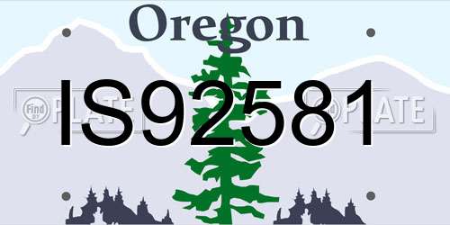 IS92581 Oregon License Plate