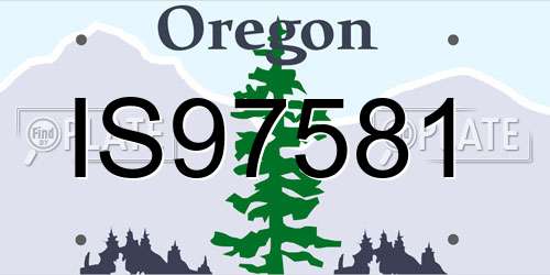 IS97581 Oregon License Plate