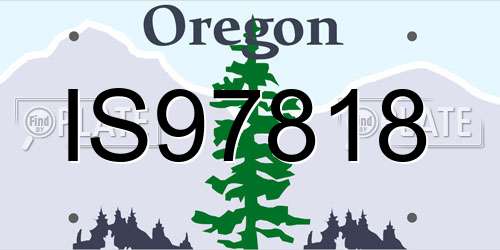 IS97818 Oregon License Plate