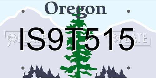 IS9T515 Oregon License Plate
