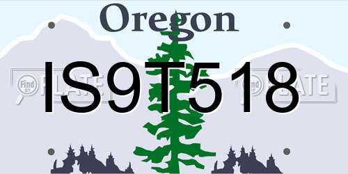 IS9T518 Oregon License Plate