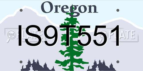 IS9T551 Oregon License Plate