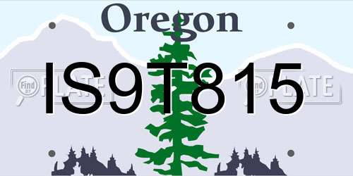 IS9T815 Oregon License Plate