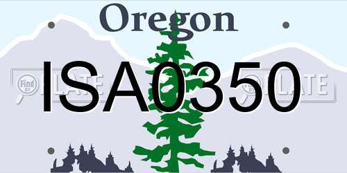 ISA0350 Oregon License Plate