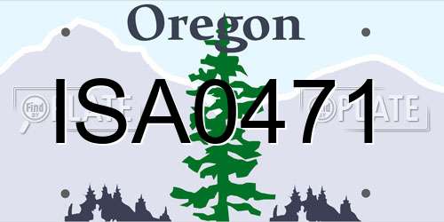 ISA0471 Oregon License Plate