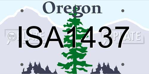 ISA1437 Oregon License Plate