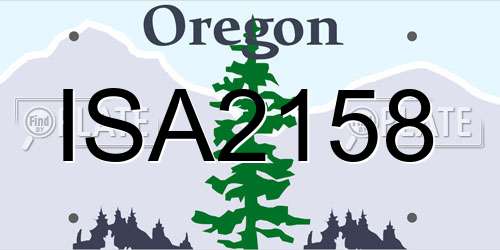ISA2158 Oregon License Plate