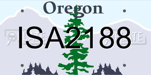 ISA2188 Oregon License Plate