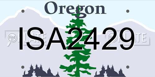 ISA2429 Oregon License Plate