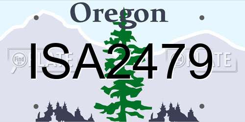 ISA2479 Oregon License Plate