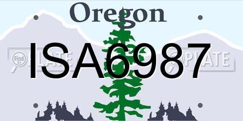 ISA6987 Oregon License Plate