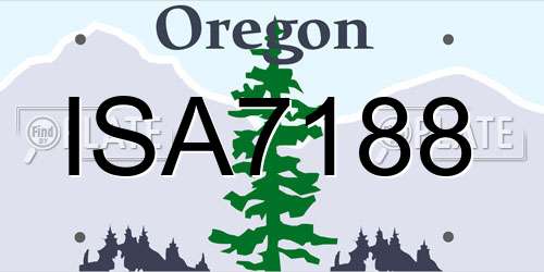 ISA7188 Oregon License Plate
