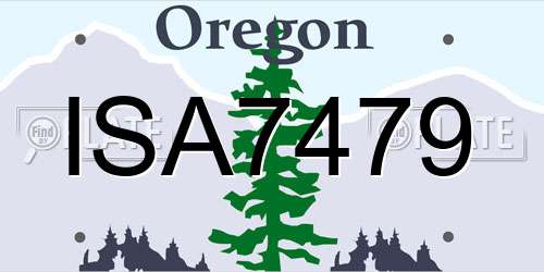 ISA7479 Oregon License Plate