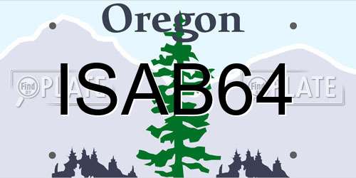 ISAB64 Oregon License Plate