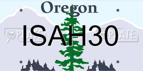 ISAH30 Oregon License Plate