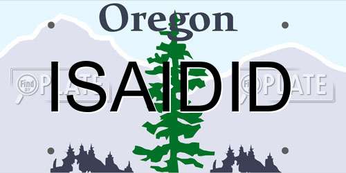 ISAIDID Oregon License Plate