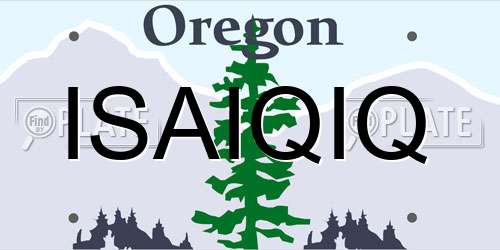 ISAIQIQ Oregon License Plate