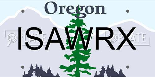 ISAWRX Oregon License Plate