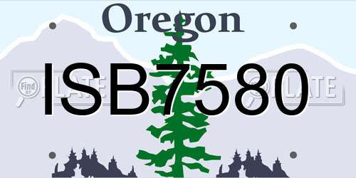 ISB7580 Oregon License Plate