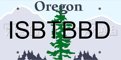 ISBTBBD Oregon License Plate