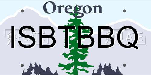 ISBTBBQ Oregon License Plate