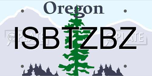 ISBTZBZ Oregon License Plate