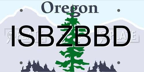 ISBZBBD Oregon License Plate