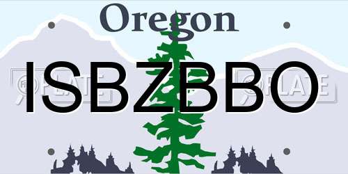 ISBZBBO Oregon License Plate