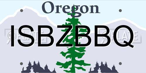 ISBZBBQ Oregon License Plate