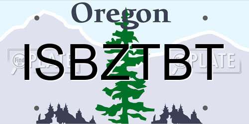 ISBZTBT Oregon License Plate