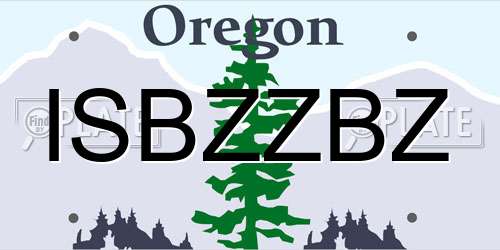 ISBZZBZ Oregon License Plate