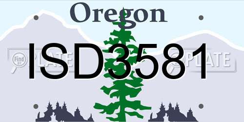 ISD3581 Oregon License Plate