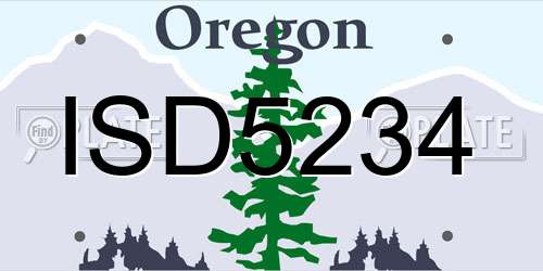 ISD5234 Oregon License Plate