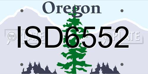 ISD6552 Oregon License Plate