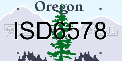 ISD6578 Oregon License Plate