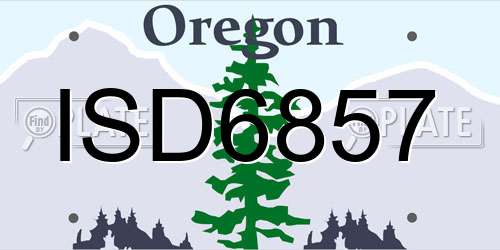 ISD6857 Oregon License Plate