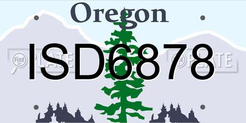 ISD6878 Oregon License Plate