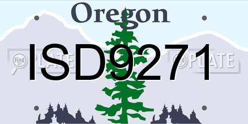 ISD9271 Oregon License Plate