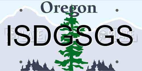 ISDGSGS Oregon License Plate