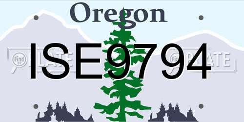 ISE9794 Oregon License Plate