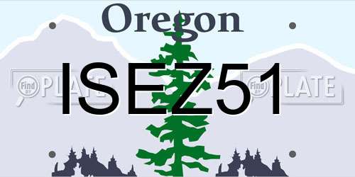 ISEZ51 Oregon License Plate