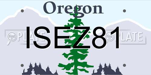 ISEZ81 Oregon License Plate