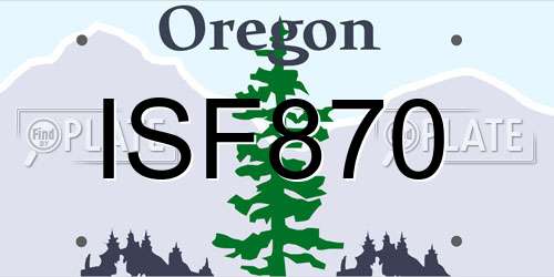 ISF870 Oregon License Plate