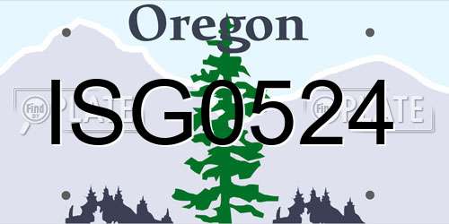 ISG0524 Oregon License Plate