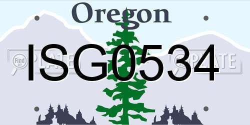 ISG0534 Oregon License Plate