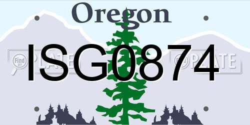 ISG0874 Oregon License Plate